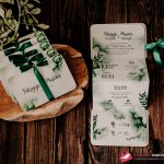 Zaproszenia ślubne “Mint –  Greenery” ciemno zielony motyw liści